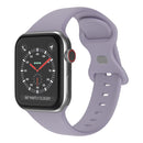 Butterfly Buckle Silicone Watch Band, Size: S For Apple Watch Series 7 45mm / 6&SE&5&4 44mm / 3&2&1 42mm(Lavender Grey)