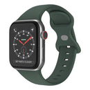 Butterfly Buckle Silicone Watch Band, Size: S For Apple Watch Series 7 45mm / 6&SE&5&4 44mm / 3&2&1 42mm(Olive Green)
