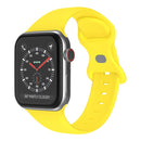 Butterfly Buckle Silicone Watch Band, Size: S For Apple Watch Series 7 45mm / 6&SE&5&4 44mm / 3&2&1 42mm(Yellow)