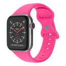 Butterfly Buckle Silicone Watch Band, Size: L For Apple Watch Series 7 41mm / 6&SE&5&4 40mm / 3&2&1 38mm(Barbie Pink)