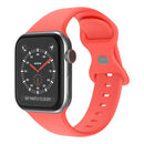 Butterfly Buckle Silicone Watch Band, Size: L For Apple Watch Series 7 41mm / 6&SE&5&4 40mm / 3&2&1 38mm(Coral Red)