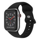Butterfly Buckle Silicone Watch Band, Size: L For Apple Watch Series 7 45mm / 6&SE&5&4 44mm / 3&2&1 42mm(Black)