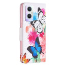 For OPPO A96 5G Colored Drawing Pattern Leather Phone Case(Butterflies)