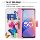 For OPPO A96 5G Colored Drawing Pattern Leather Phone Case(Butterflies)