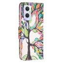 For OPPO A96 5G Colored Drawing Pattern Leather Phone Case(Tree Life)