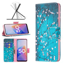 For OPPO A96 5G Colored Drawing Pattern Leather Phone Case(Plum Blossom)