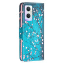 For OPPO A96 5G Colored Drawing Pattern Leather Phone Case(Plum Blossom)