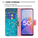 For OPPO A96 5G Colored Drawing Pattern Leather Phone Case(Plum Blossom)