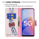For OPPO A96 5G Colored Drawing Pattern Leather Phone Case(Deer)