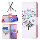 For OPPO A96 5G Colored Drawing Pattern Leather Phone Case(Tree)