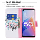 For OPPO A96 5G Colored Drawing Pattern Leather Phone Case(Tree)