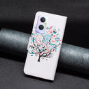 For OPPO A96 5G Colored Drawing Pattern Leather Phone Case(Tree)