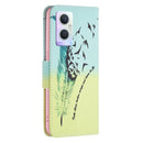 For OPPO A96 5G Colored Drawing Pattern Leather Phone Case(Feather)