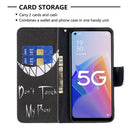 For OPPO A96 5G Colored Drawing Pattern Leather Phone Case(Smirk)