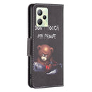 For OPPO Realme C35 Colored Drawing Pattern Leather Phone Case(Bear)