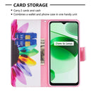 For OPPO Realme C35 Colored Drawing Pattern Leather Phone Case(Sun Flower)