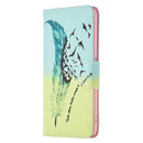 For OPPO Realme C35 Colored Drawing Pattern Leather Phone Case(Feather)
