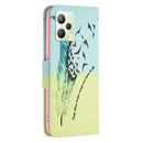 For OPPO Realme C35 Colored Drawing Pattern Leather Phone Case(Feather)