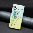 For OPPO Realme C35 Colored Drawing Pattern Leather Phone Case(Feather)