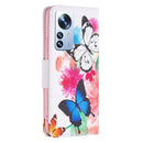 For Xiaomi 12 Pro Colored Drawing Pattern Leather Phone Case(Butterflies)