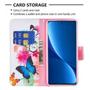 For Xiaomi 12 Pro Colored Drawing Pattern Leather Phone Case(Butterflies)