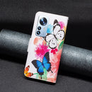 For Xiaomi 12 Pro Colored Drawing Pattern Leather Phone Case(Butterflies)