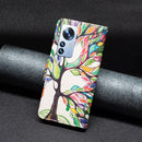 For Xiaomi 12 Pro Colored Drawing Pattern Leather Phone Case(Tree Life)