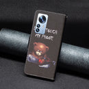For Xiaomi 12 Pro Colored Drawing Pattern Leather Phone Case(Bear)