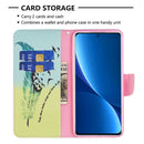 For Xiaomi 12 Pro Colored Drawing Pattern Leather Phone Case(Feather)