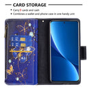 For Xiaomi 12 Pro Colored Drawing Pattern Zipper Leather Phone Case(Purple Butterfly)