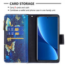 For Xiaomi 12 Pro Colored Drawing Pattern Zipper Leather Phone Case(Gold Butterfly)