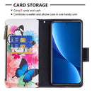 For Xiaomi 12 Pro Colored Drawing Pattern Zipper Leather Phone Case(Two Butterflies)