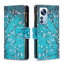 For Xiaomi 12 Pro Colored Drawing Pattern Zipper Leather Phone Case(Plum Blossom)