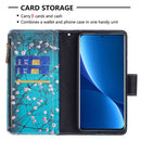 For Xiaomi 12 Pro Colored Drawing Pattern Zipper Leather Phone Case(Plum Blossom)