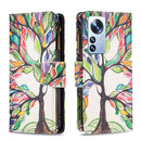 For Xiaomi 12 Pro Colored Drawing Pattern Zipper Leather Phone Case(Big Tre)