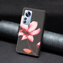 For Xiaomi 12 Pro Colored Drawing Pattern Zipper Leather Phone Case(Lotus)