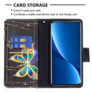 For Xiaomi 12 Pro Colored Drawing Pattern Zipper Leather Phone Case(Big Butterfly)
