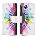 For Xiaomi 12 Pro Colored Drawing Pattern Zipper Leather Phone Case(Sun Flower)