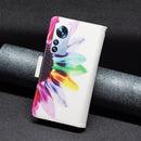 For Xiaomi 12 Pro Colored Drawing Pattern Zipper Leather Phone Case(Sun Flower)
