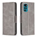 For Motorola Moto G22 Lambskin Texture Pure Color Leather Phone Case(Grey)