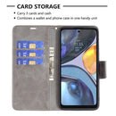 For Motorola Moto G22 Lambskin Texture Pure Color Leather Phone Case(Grey)