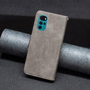 For Motorola Moto G22 Lambskin Texture Pure Color Leather Phone Case(Grey)