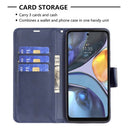 For Motorola Moto G22 Lambskin Texture Pure Color Leather Phone Case(Blue)
