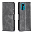 For Motorola Moto G22 Lambskin Texture Pure Color Leather Phone Case(Black)