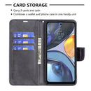 For Motorola Moto G22 Lambskin Texture Pure Color Leather Phone Case(Black)