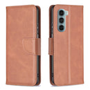 For Motorola Moto G200 5G / Edge S30 5G Lambskin Texture Pure Color Leather Phone Case(Brown)