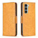 For Motorola Moto G200 5G / Edge S30 5G Lambskin Texture Pure Color Leather Phone Case(Yellow)