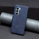 For Motorola Moto G200 5G / Edge S30 5G Lambskin Texture Pure Color Leather Phone Case(Blue)