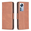 For Xiaomi 12 Pro Lambskin Texture Pure Color Leather Phone Case(Brown)