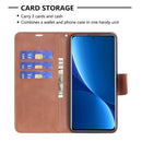For Xiaomi 12 Pro Lambskin Texture Pure Color Leather Phone Case(Brown)